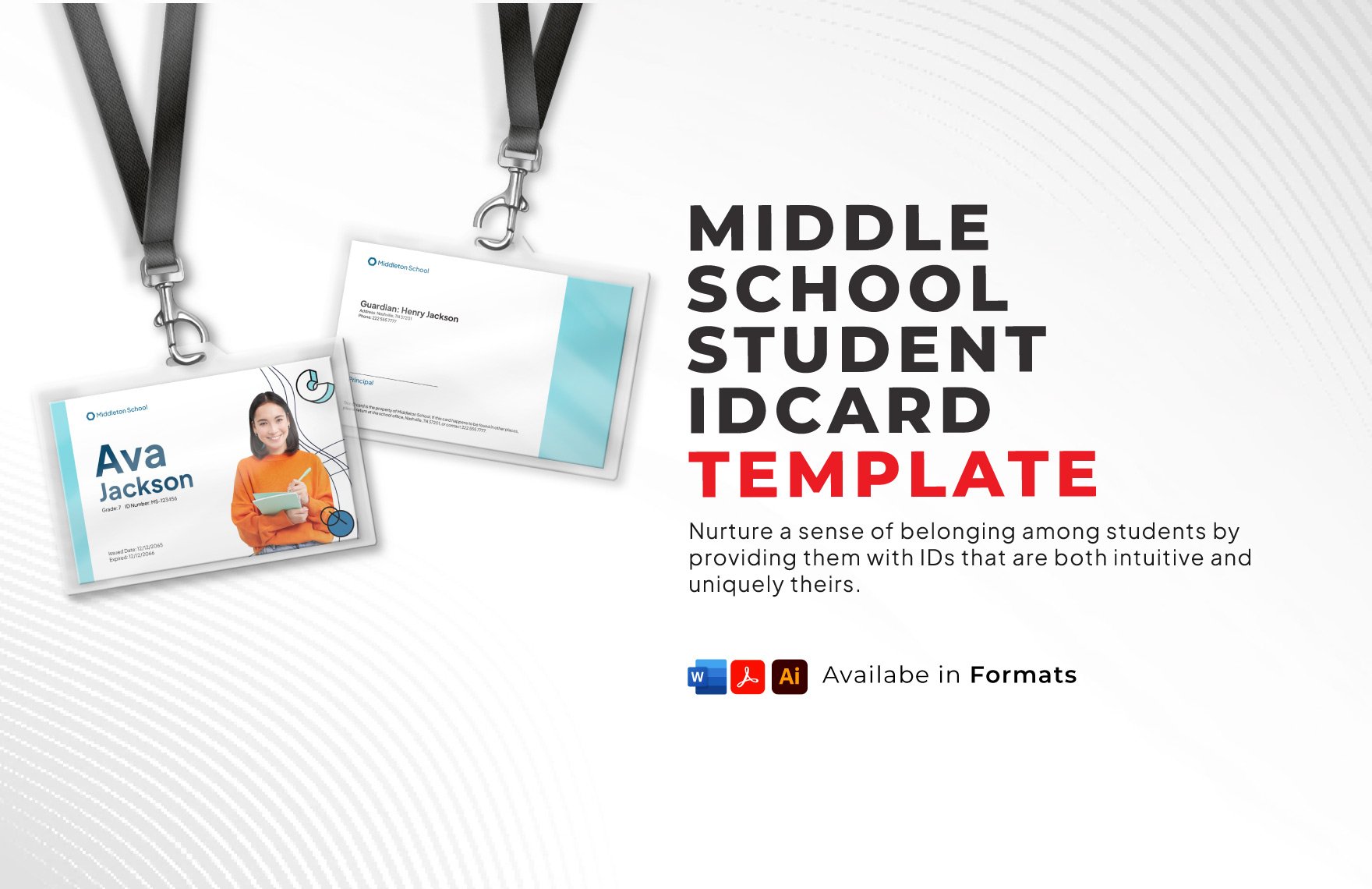 Middle Student Id Card Template