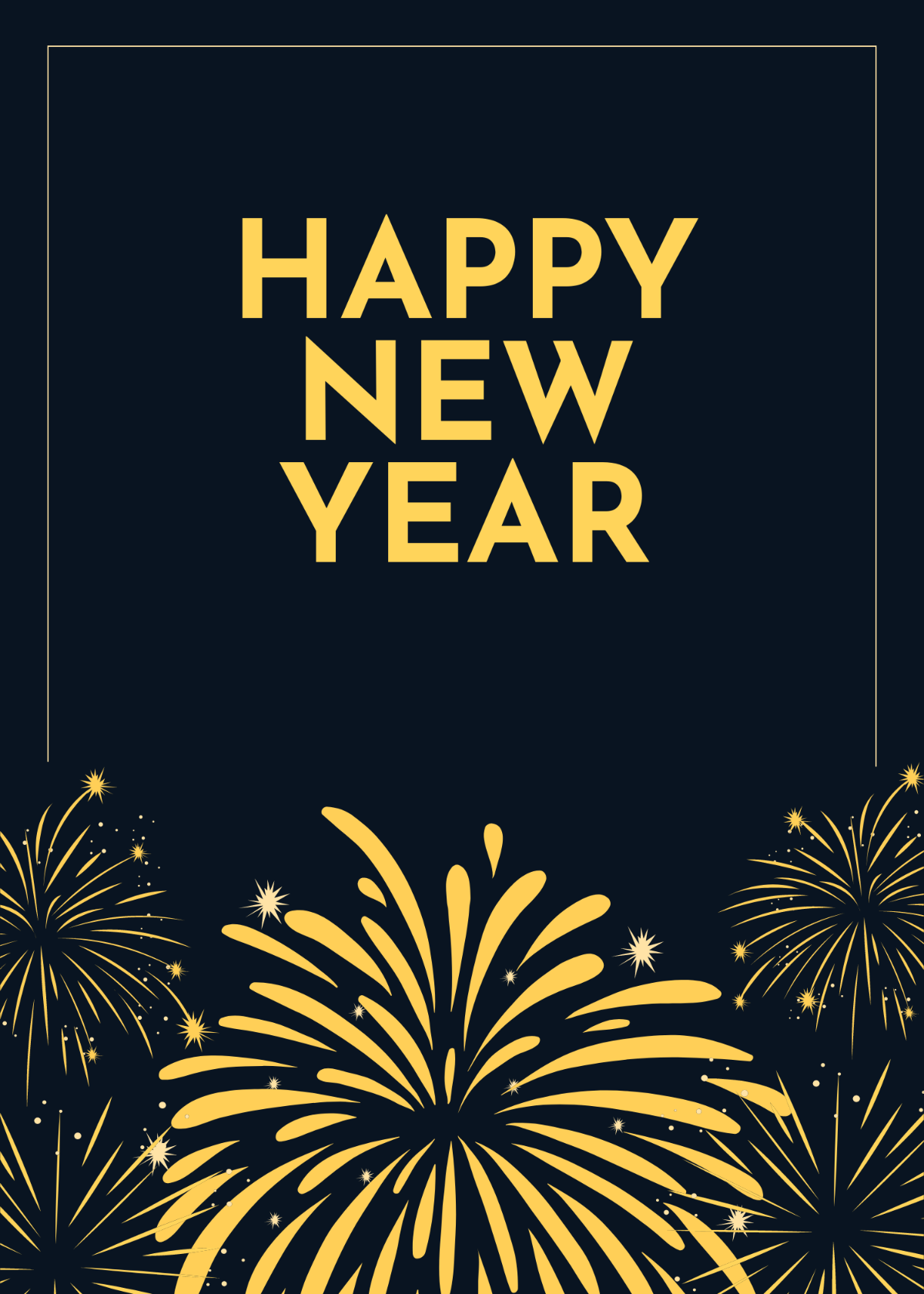 New Year Greeting Card Clipart Template