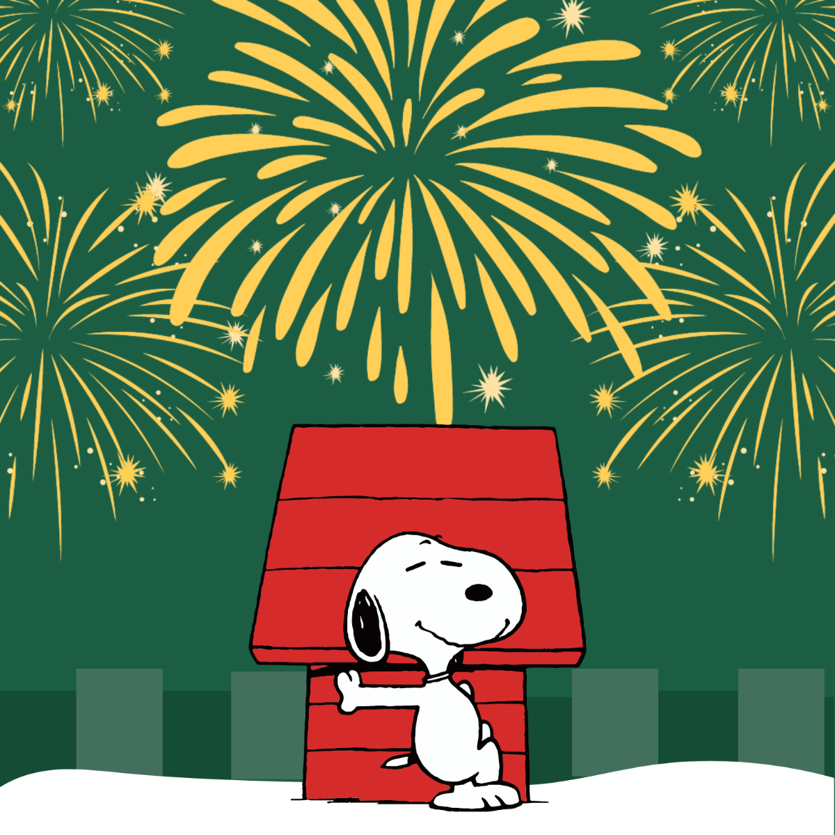 Snoopy New Year Clipart Template