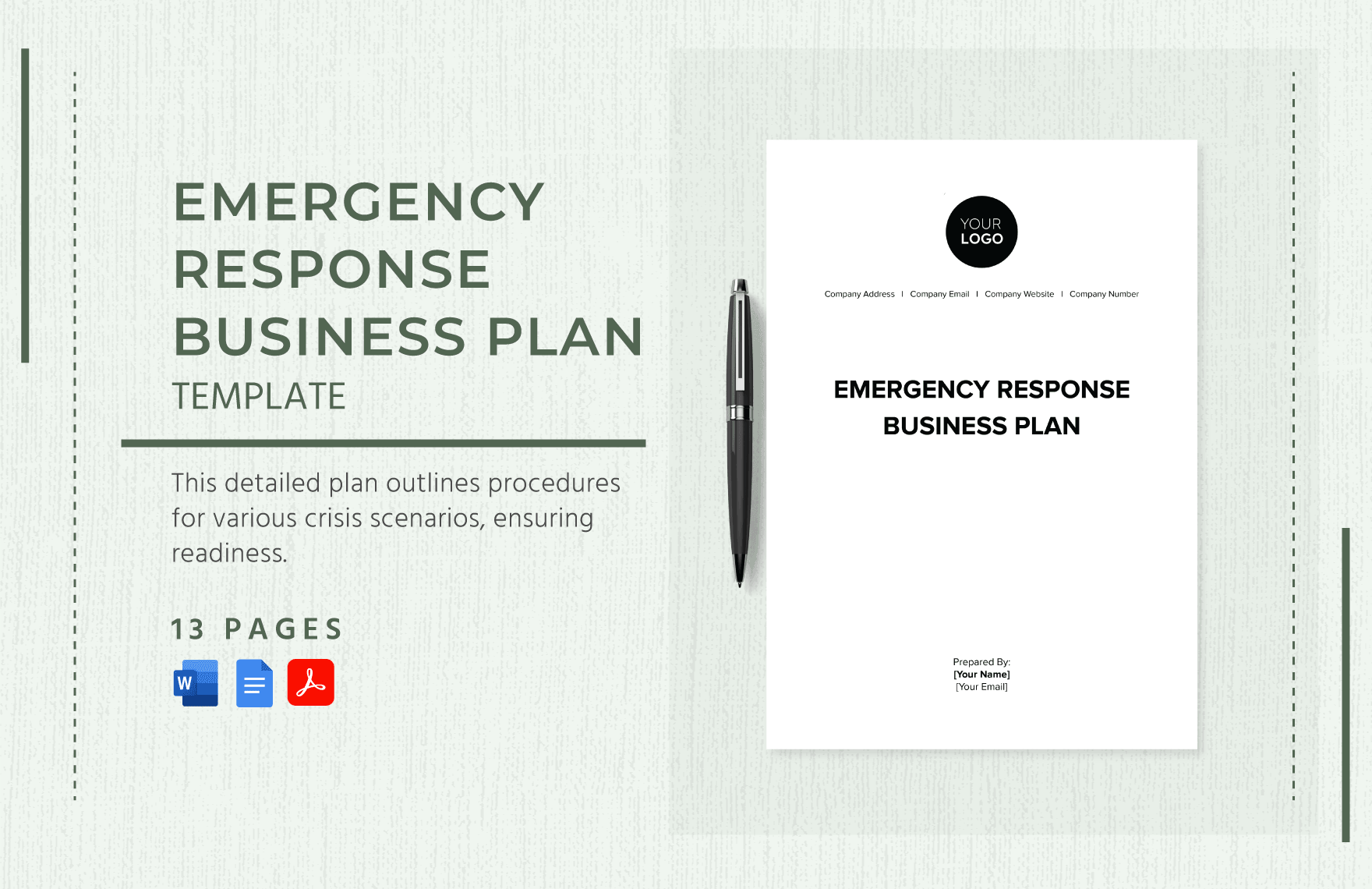 Emergency Response Business Plan Template