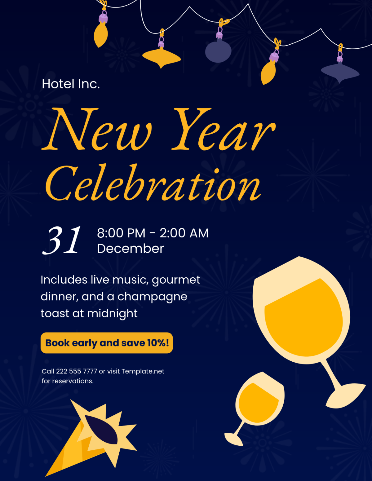 Free New Year Flyer Design Template - Edit Online & Download