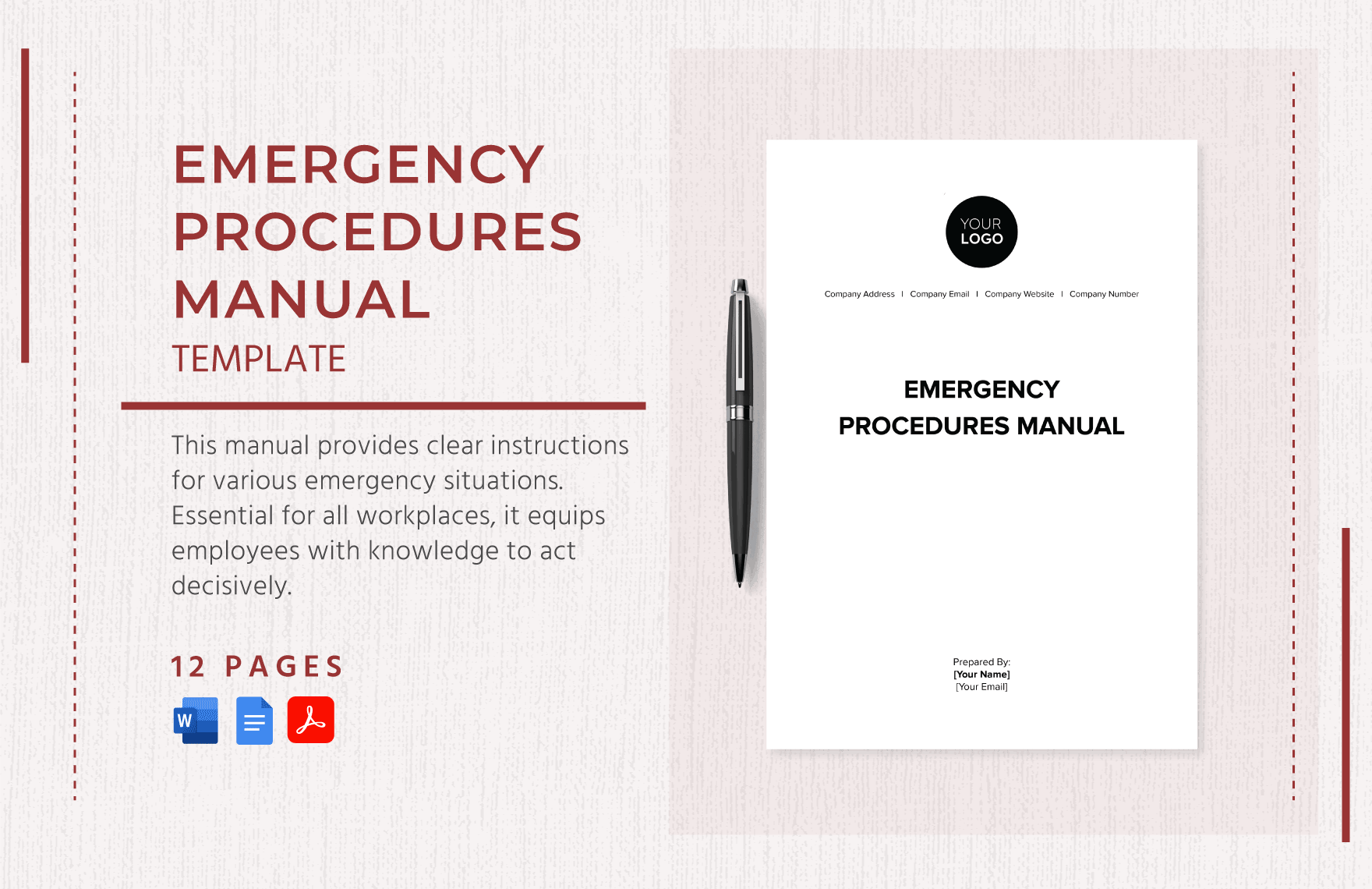 Emergency Procedures Manual Template in Word, Google Docs, PDF
