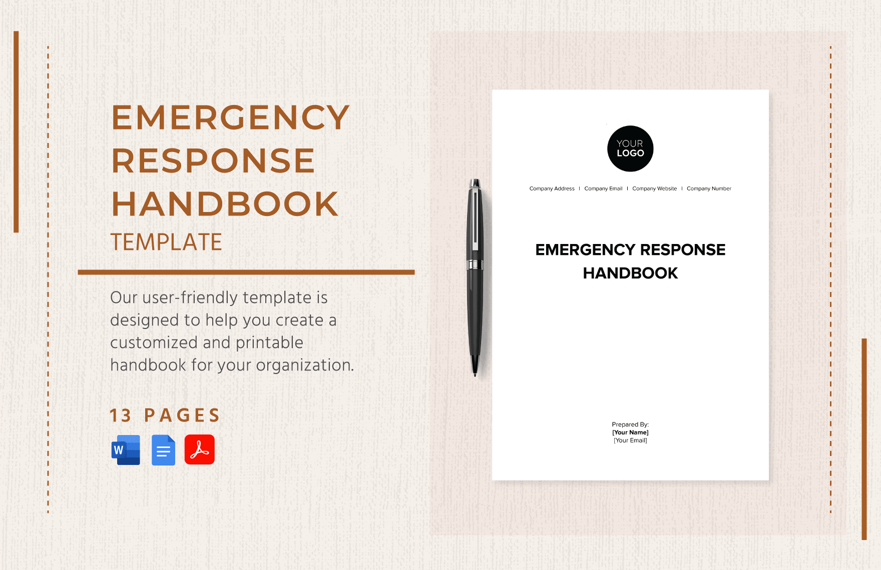 Emergency Response Handbook Template in Word, Google Docs, PDF