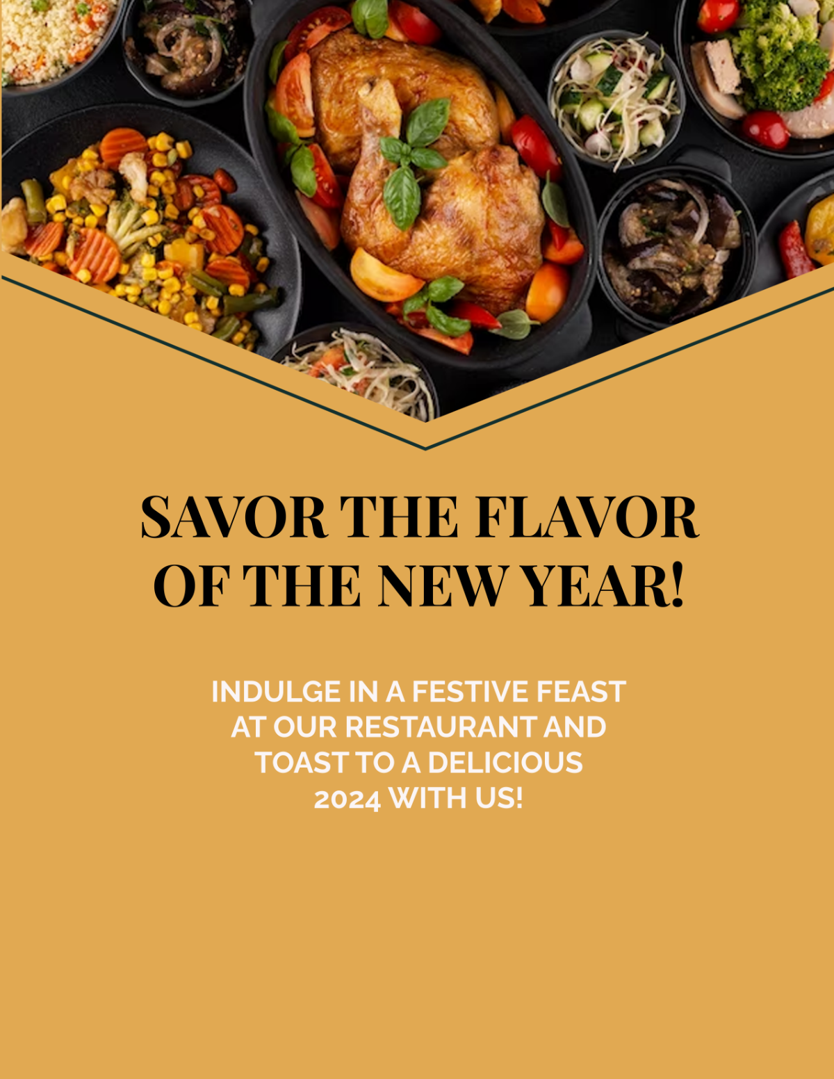 New Year Restaurant Flyer Template