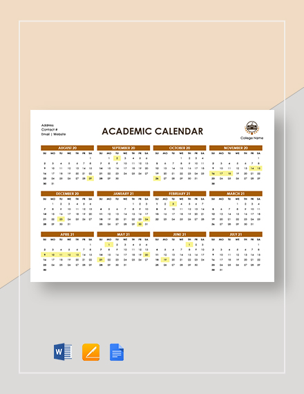 17 Academic Calendar Templates Free Sample Example Format Download