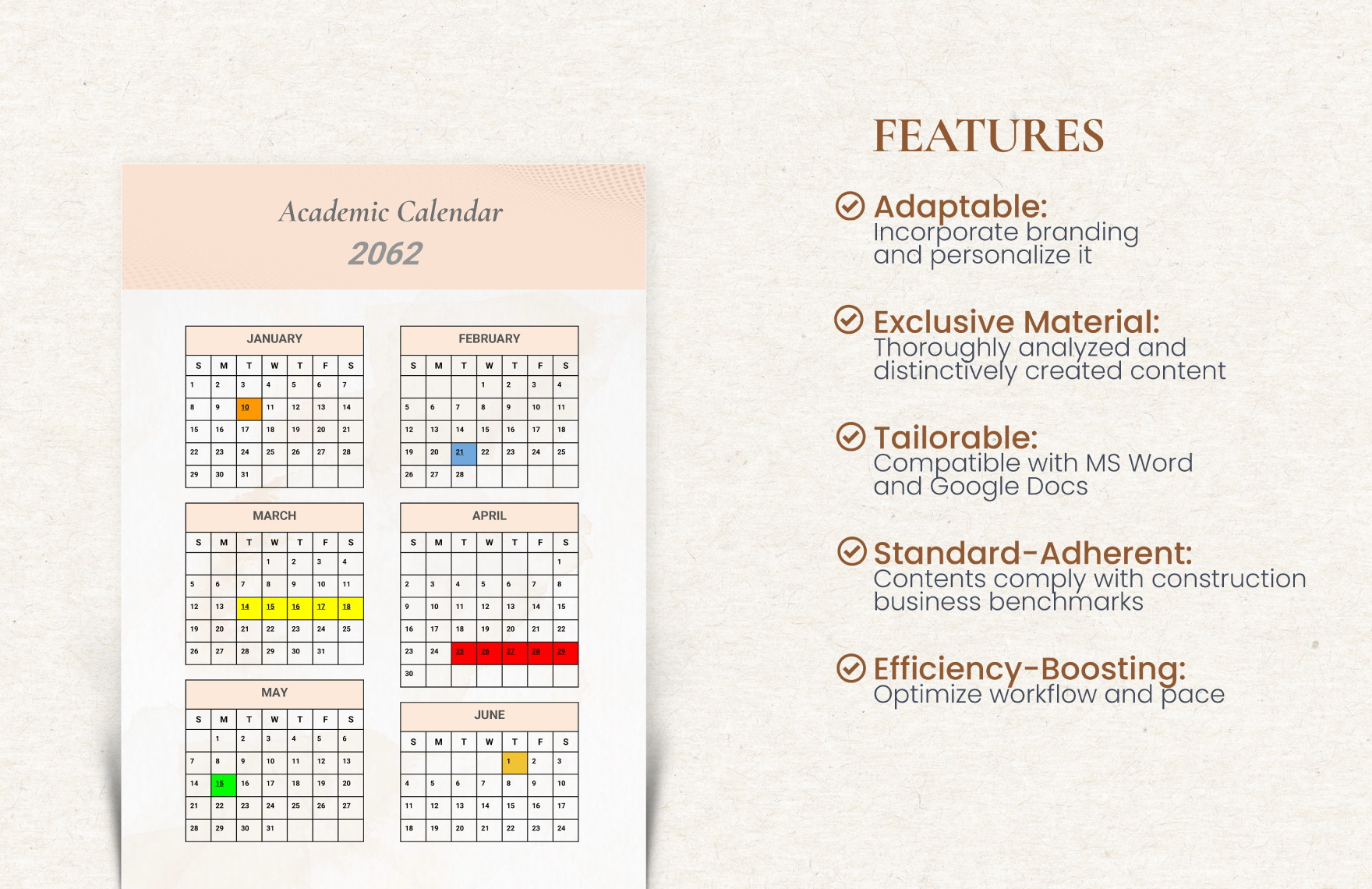 Academic Calendar Template