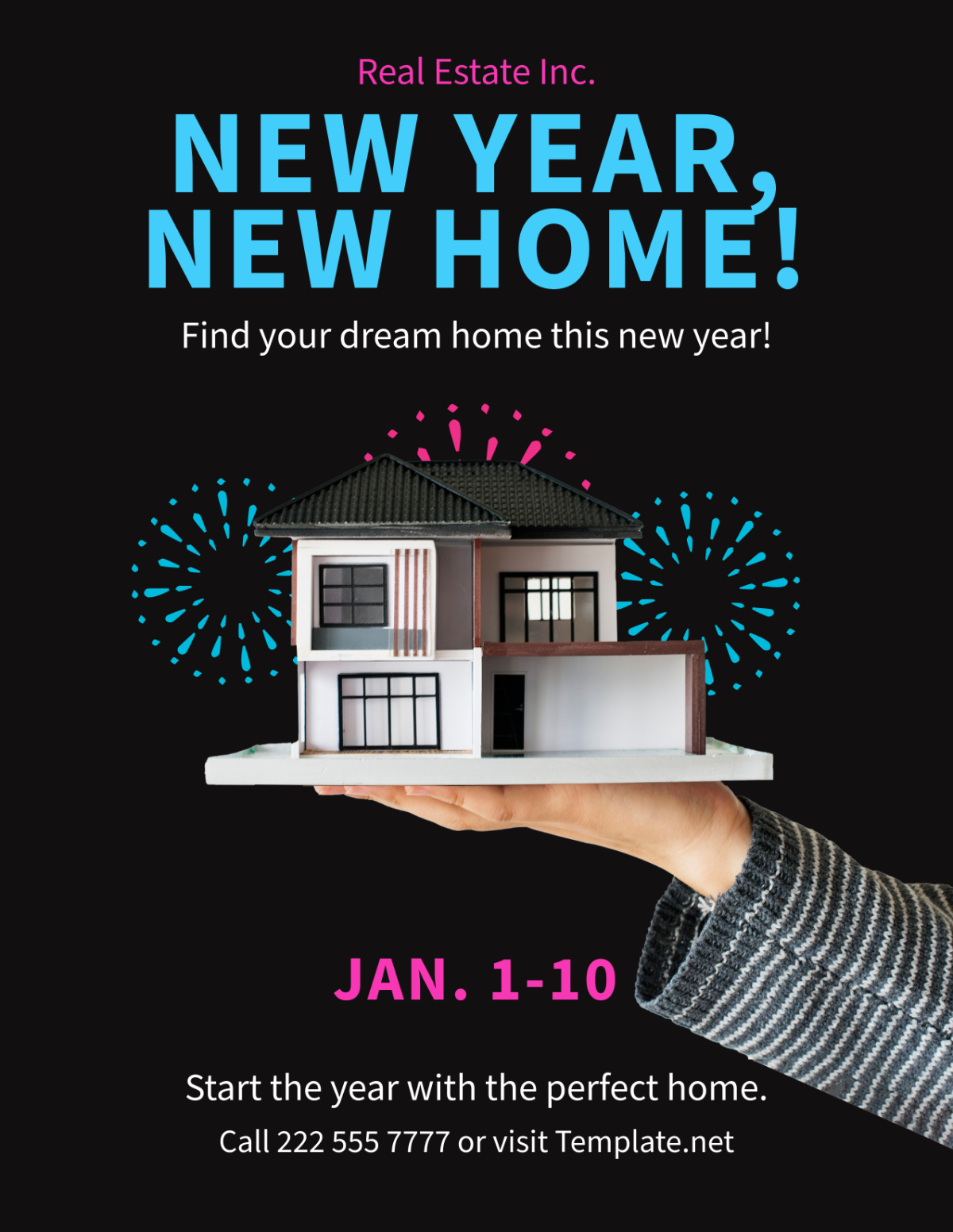 Free New Year Real Estate Flyer Template - Edit Online & Download