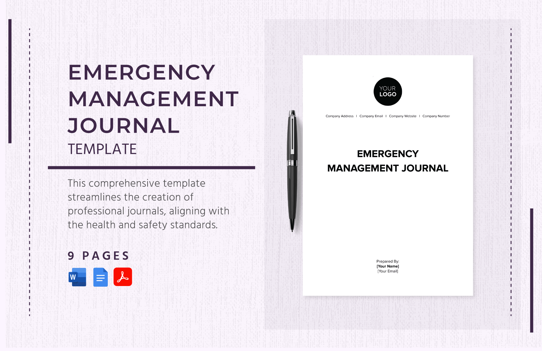 Emergency Management Journal Template