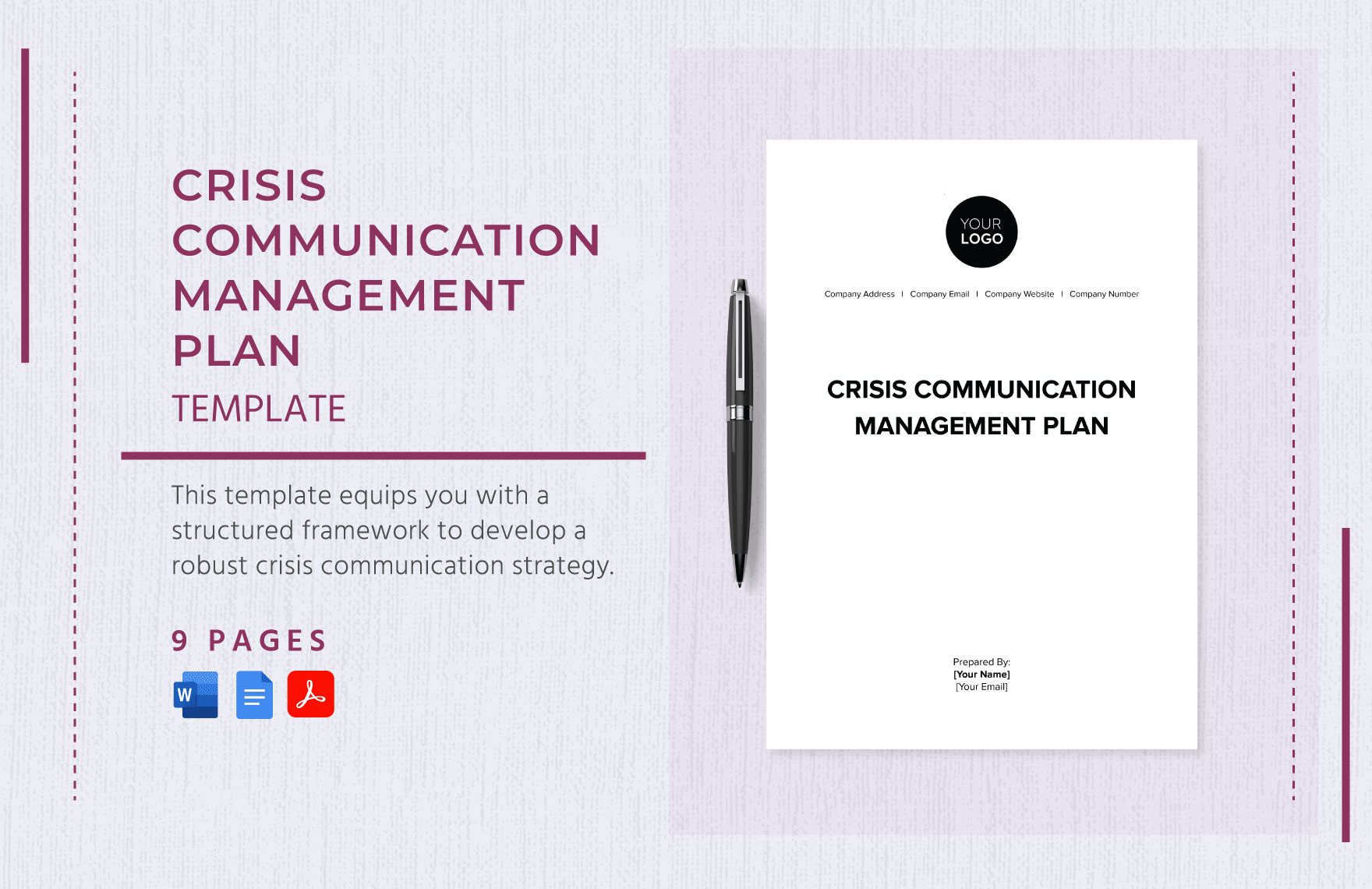 Crisis Communication Management Plan Template