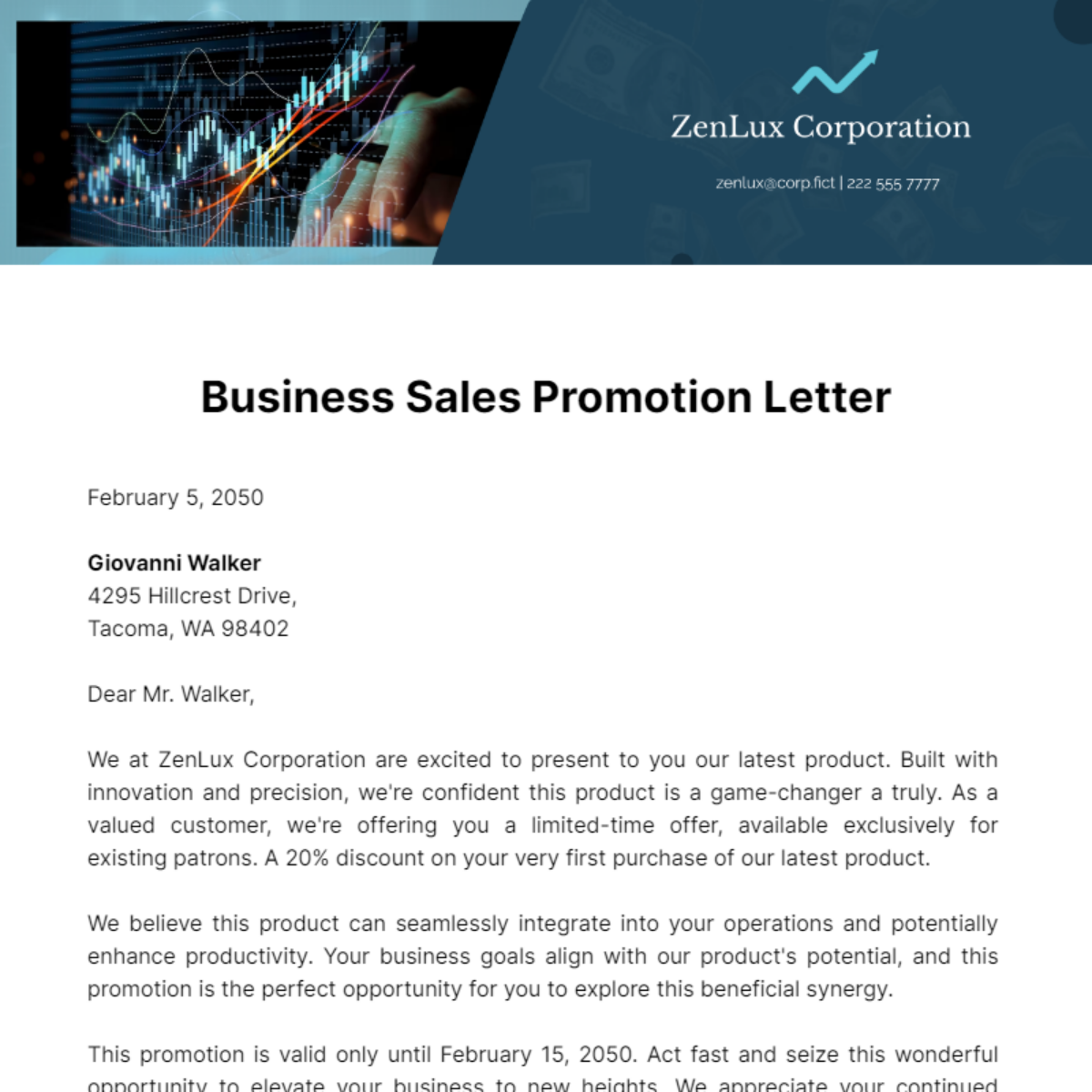 Business Sales Promotion Letter Template