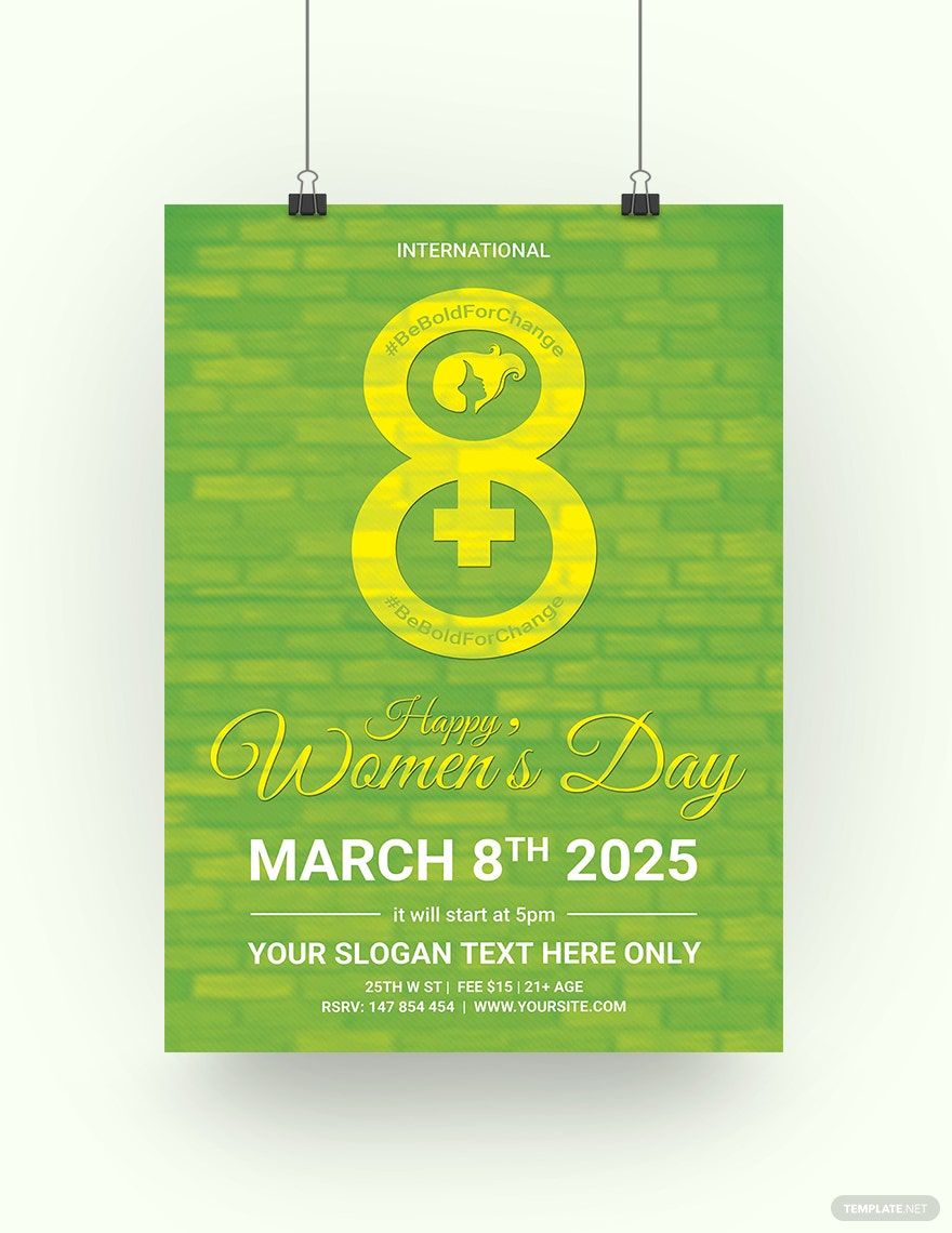 Free Printable Womens Day Poster Template in Illustrator, PSD, Outlook