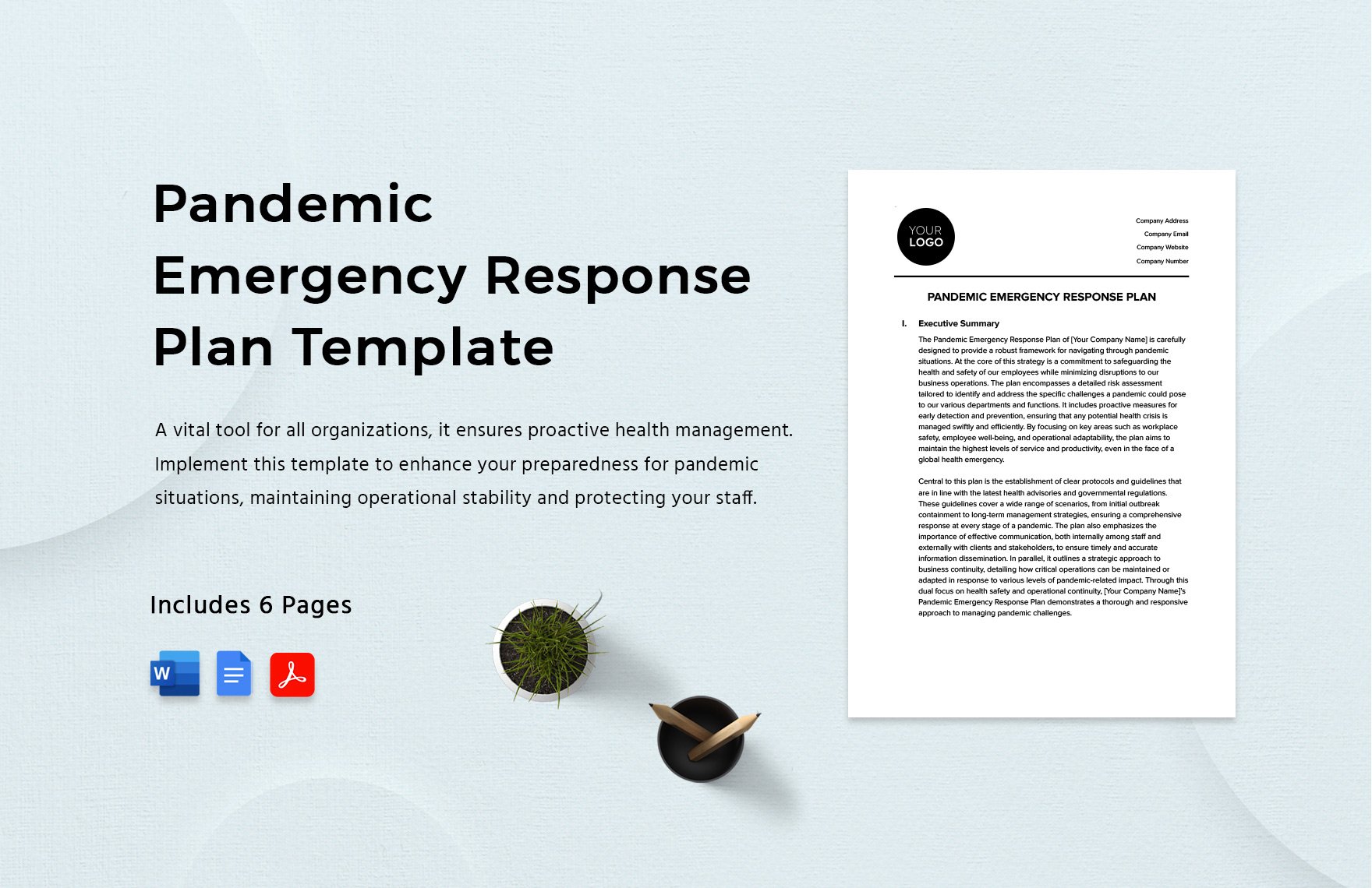 Pandemic Emergency Response Plan Template in Word, Google Docs, PDF
