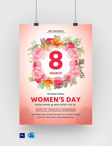 Free Women's Day Celebration Poster Template to Edit Online