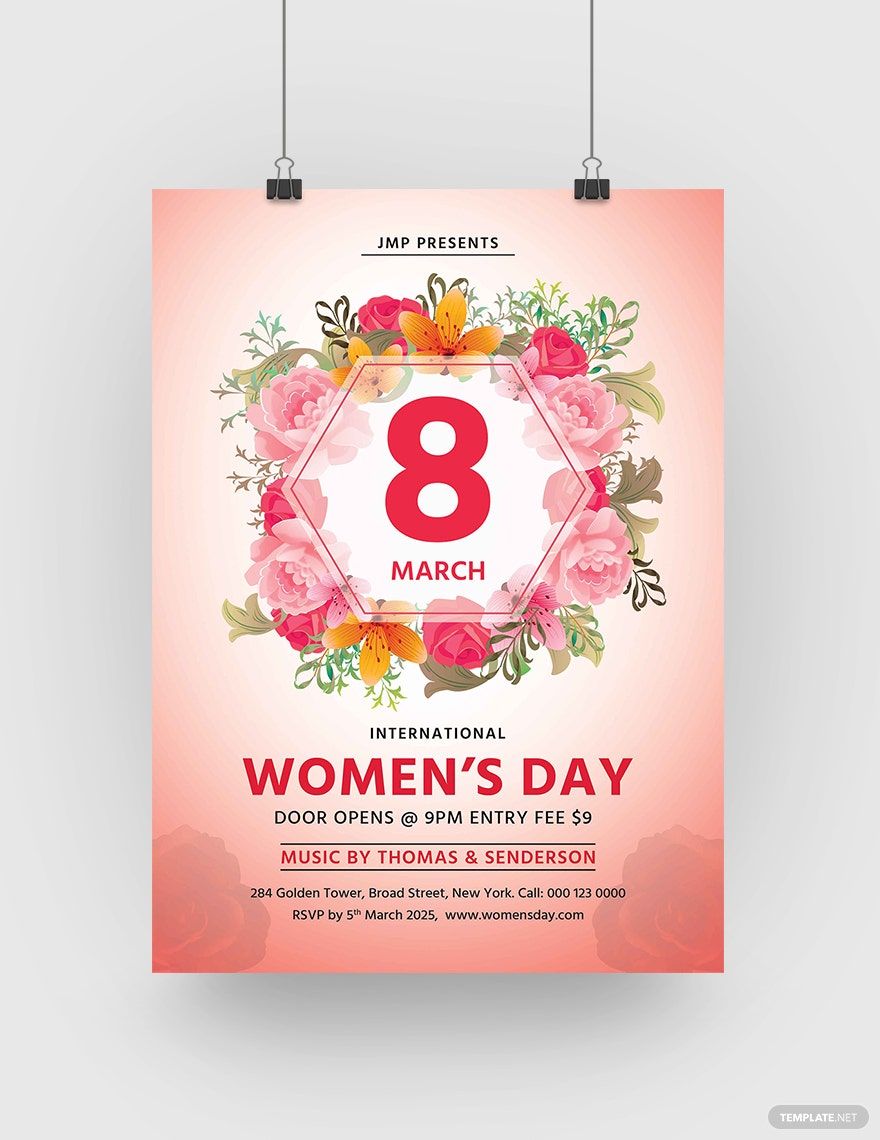 Free Women's Day Celebration Poster Template
