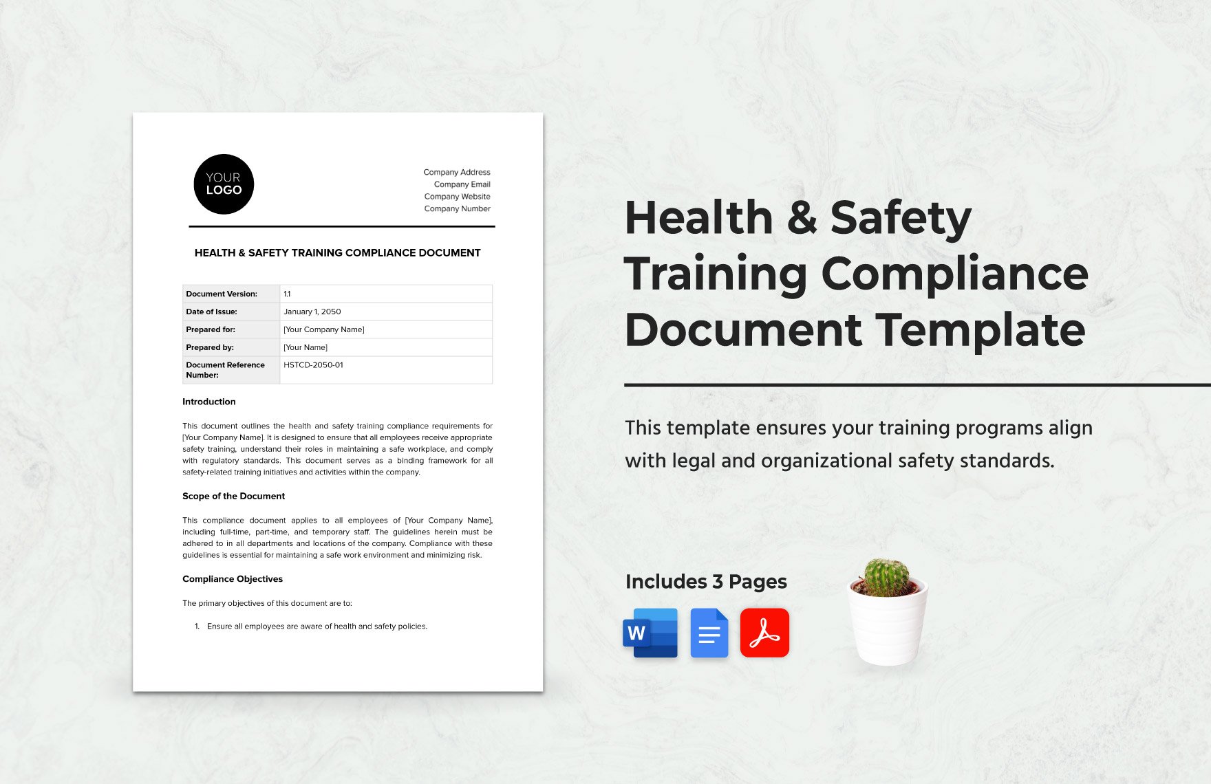 Health & Safety Training Compliance Document Template in Word, Google Docs, PDF