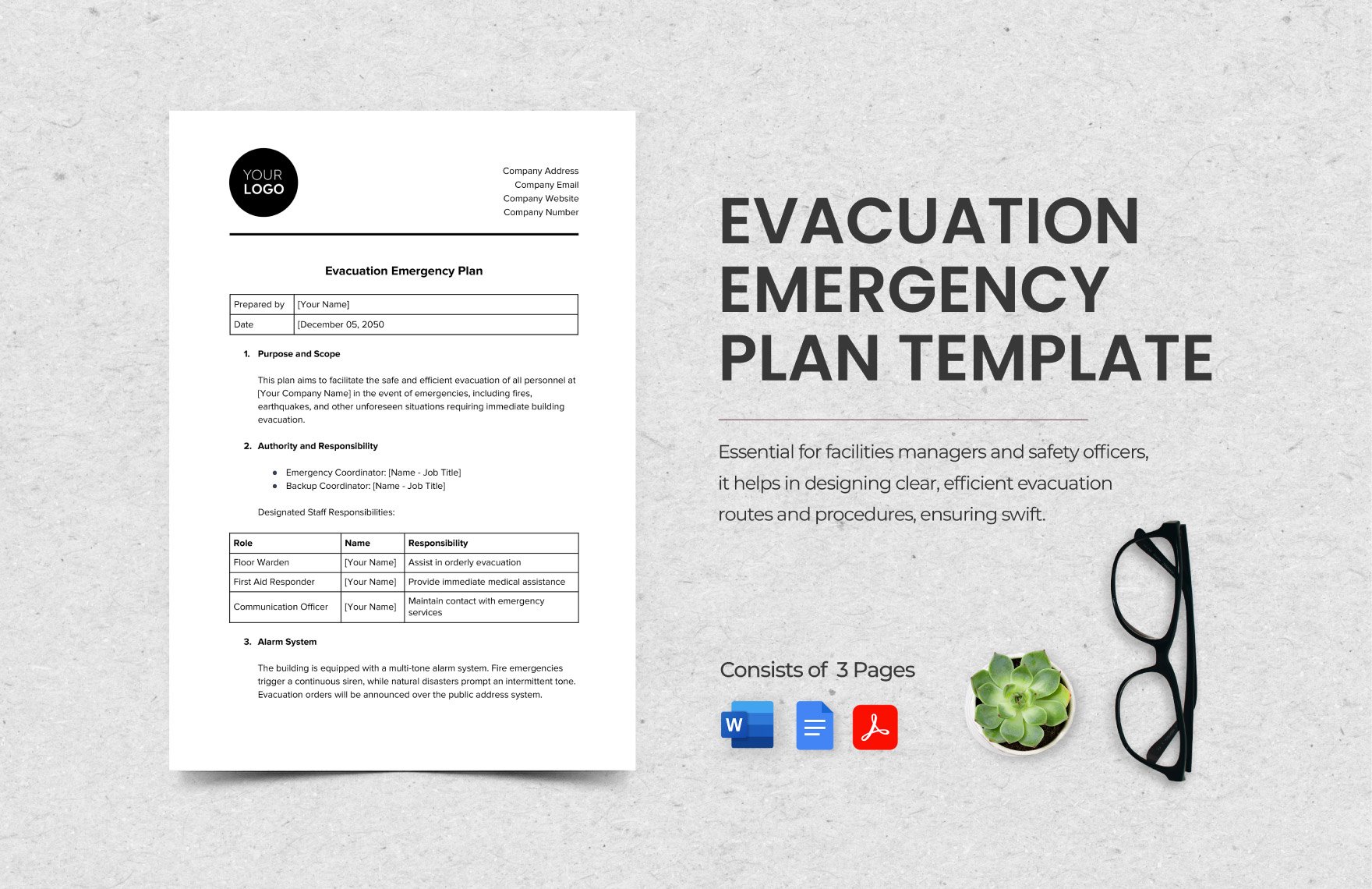Evacuation Emergency Plan Template in Word, Google Docs, PDF