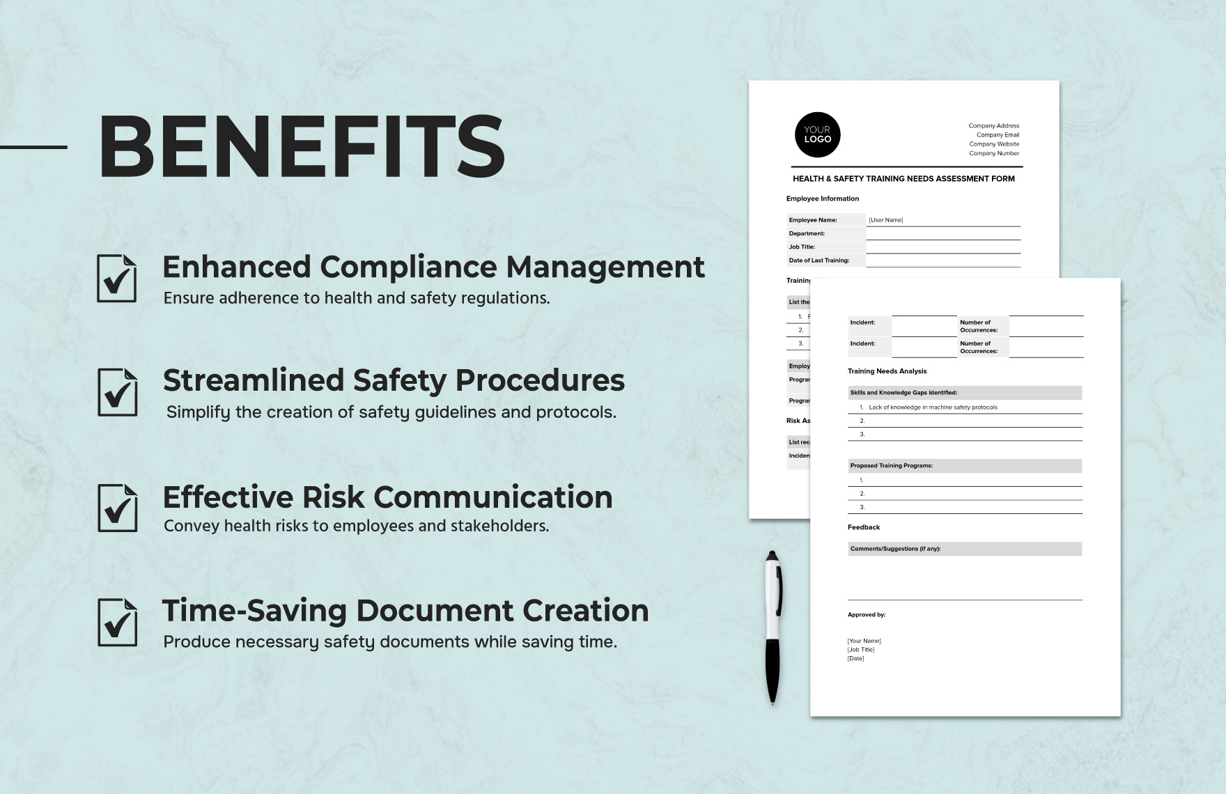 Health & Safety Training Needs Assessment Form Template