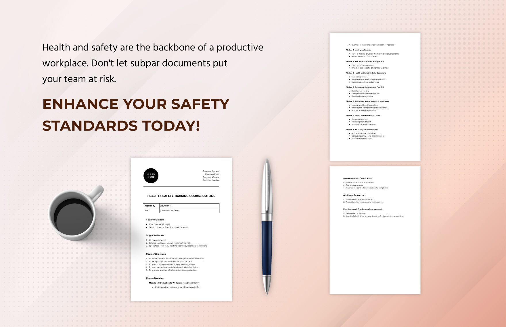 Health & Safety Training Course Outline Template