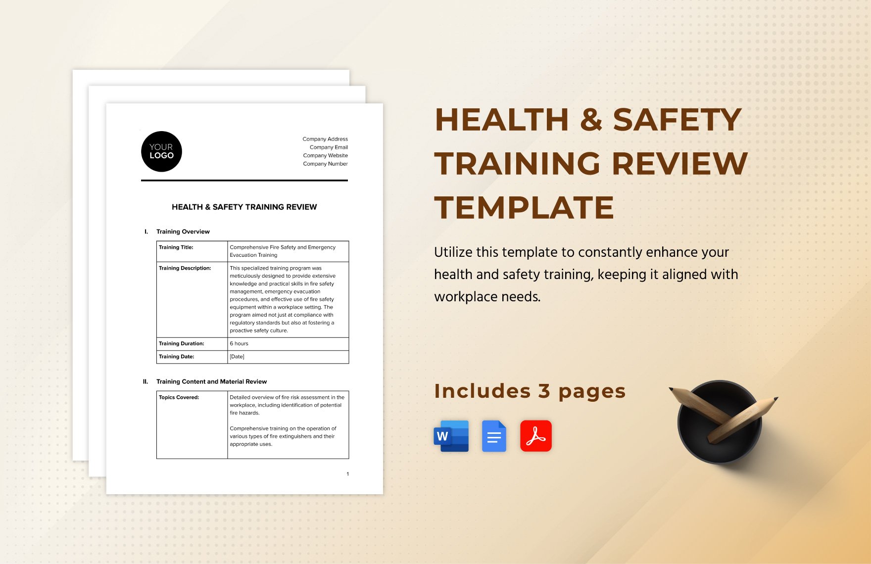 Health & Safety Training Review Template