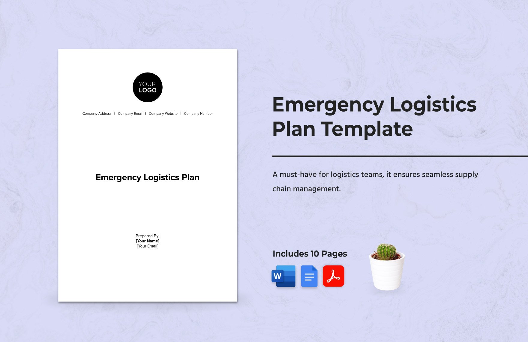 Emergency Logistics Plan Template in Word, Google Docs, PDF