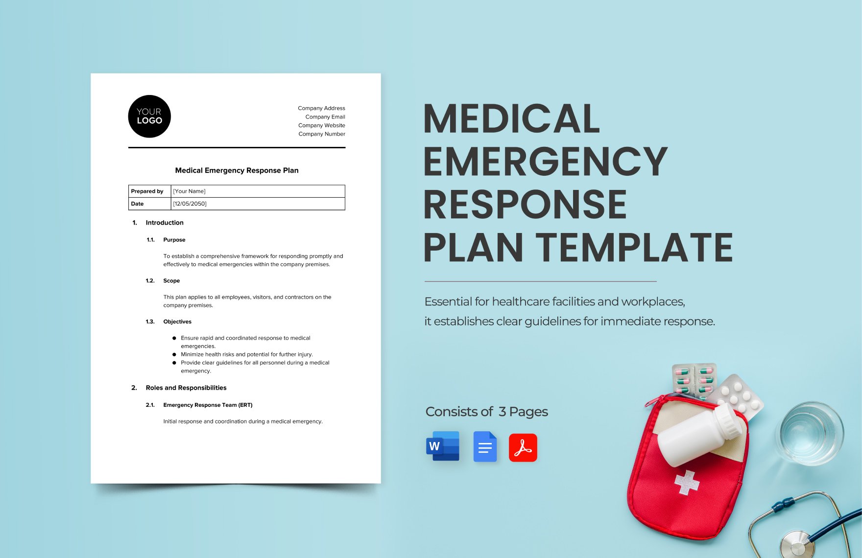 Medical Emergency Response Plan Template in Word, Google Docs, PDF