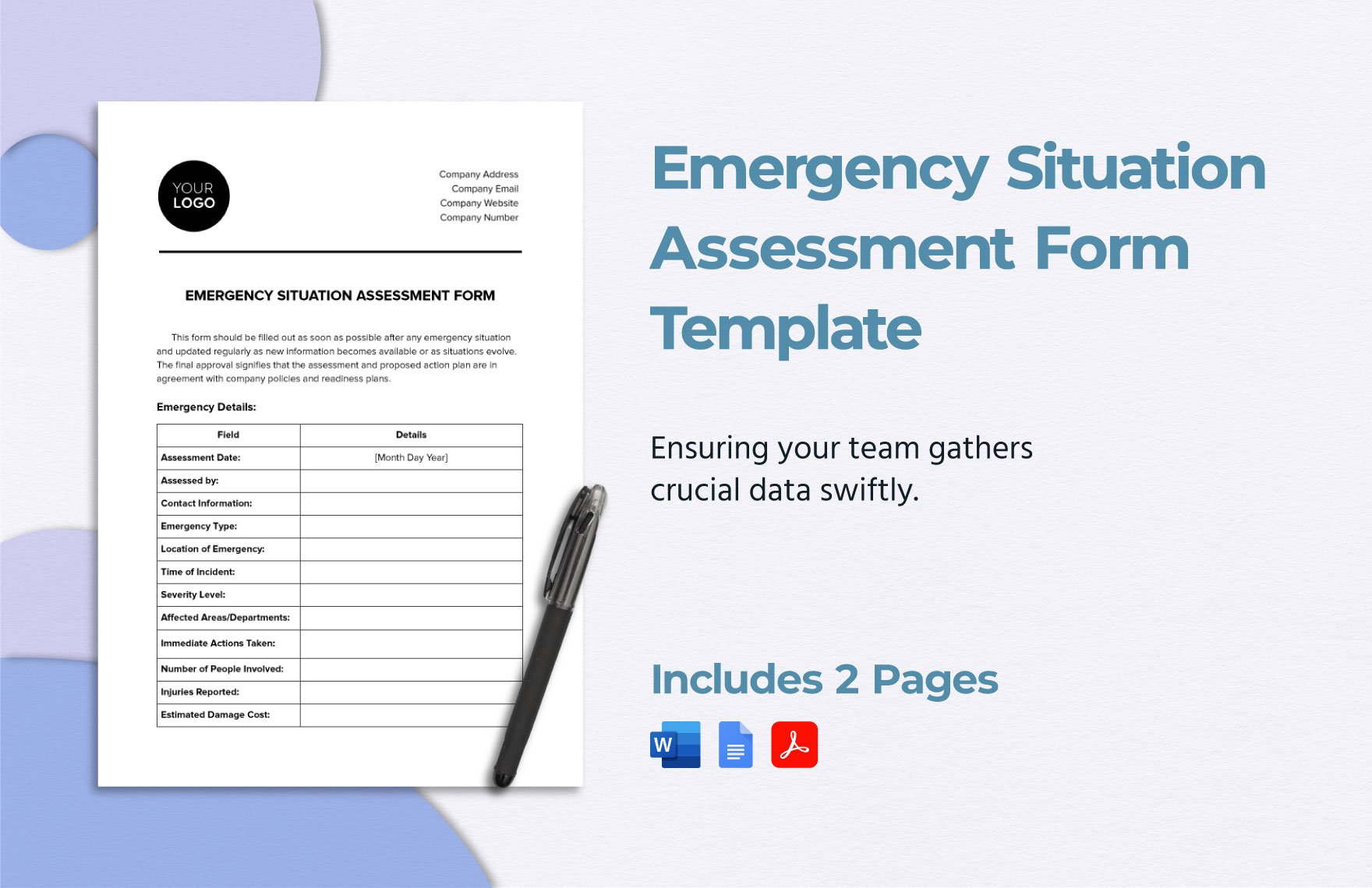 Emergency Situation Assessment Form Template