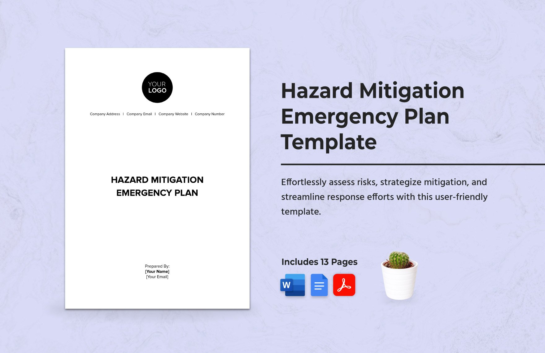 Hazard Mitigation Emergency Plan Template in Word, Google Docs, PDF