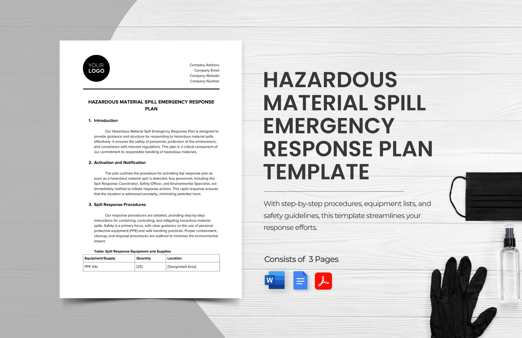 Hazardous Material Spill Emergency Response Plan Template in Word, Google Docs, PDF