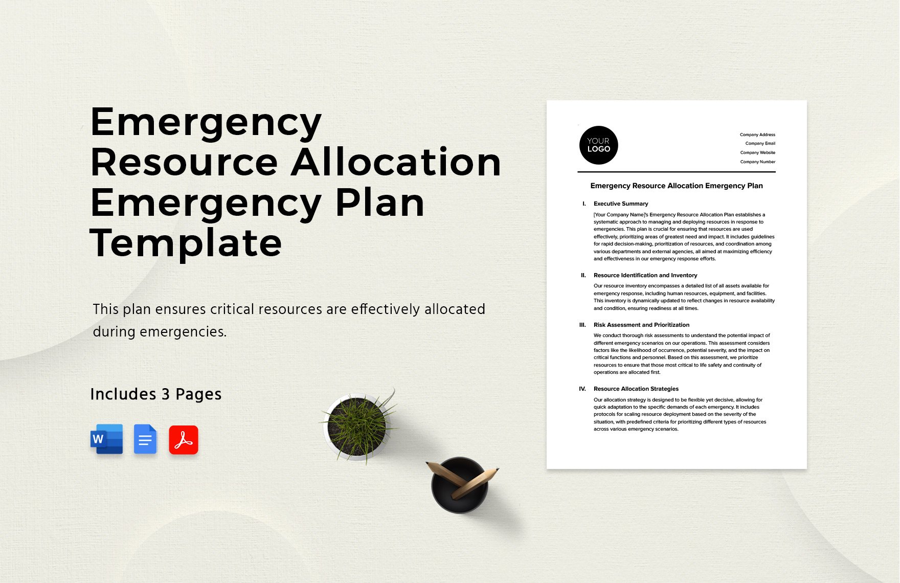 Emergency Resource Allocation Emergency Plan Template in Word, Google Docs, PDF