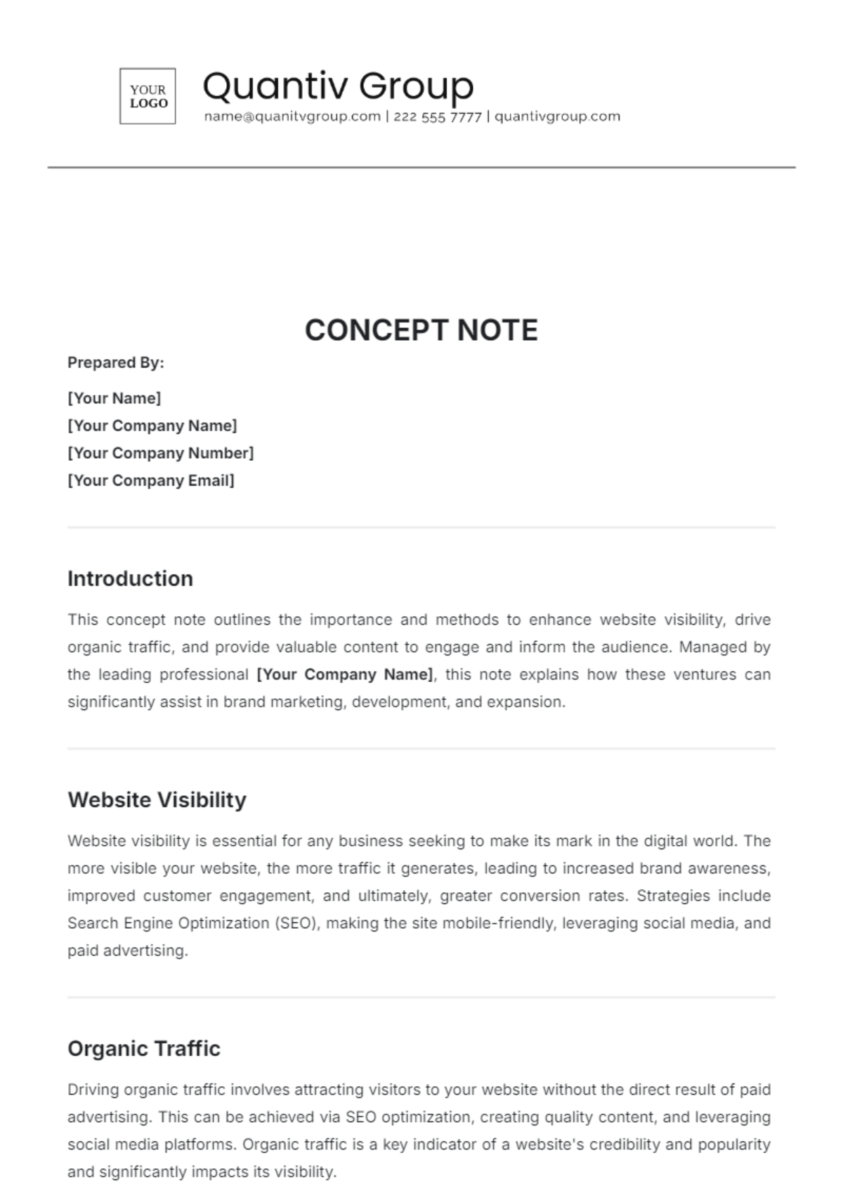 Concept Note Template - Edit Online & Download