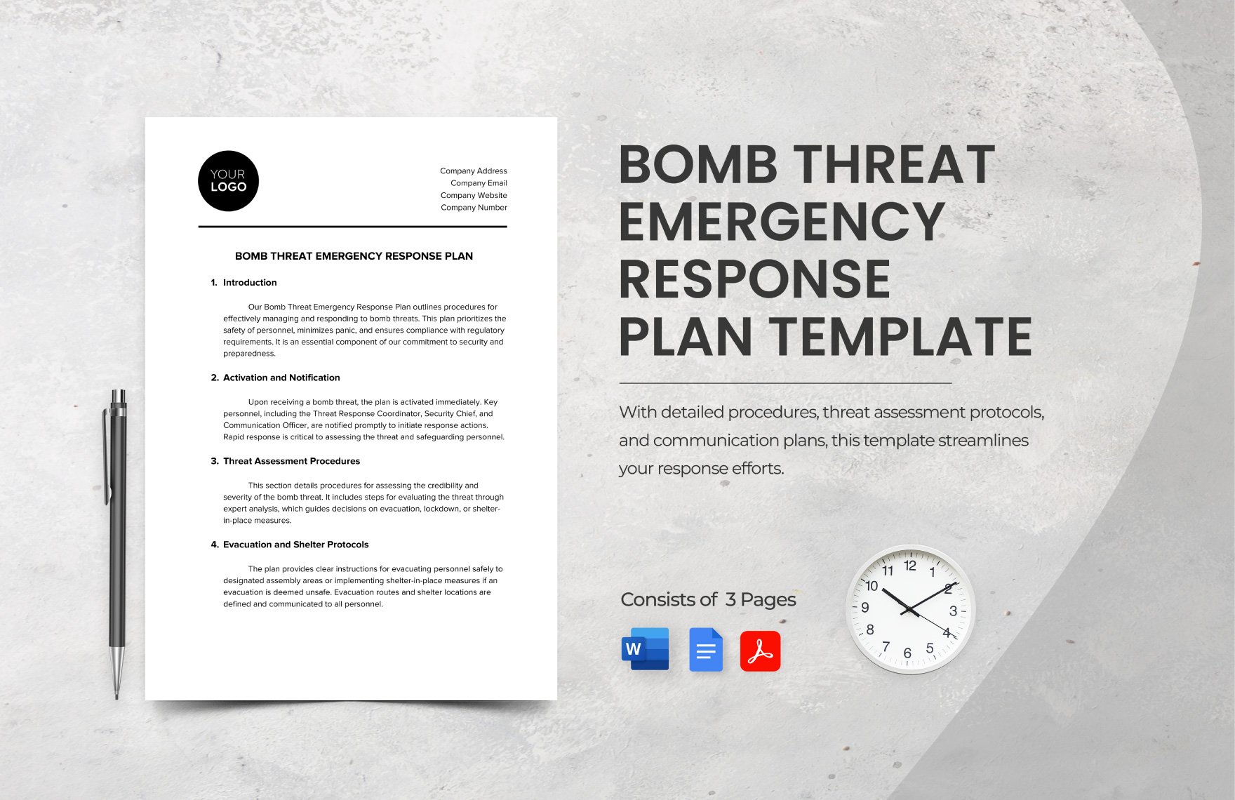 Bomb Threat Emergency Response Plan Template in Word, Google Docs, PDF