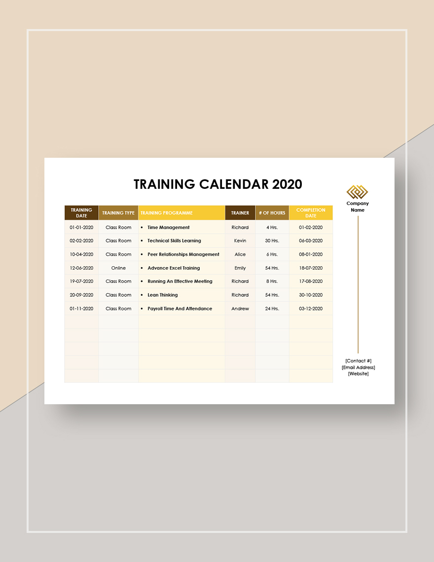 Free Printable Training Calendar Template Download In Word Google Free Printable Training Calendar Template Download In Word Google