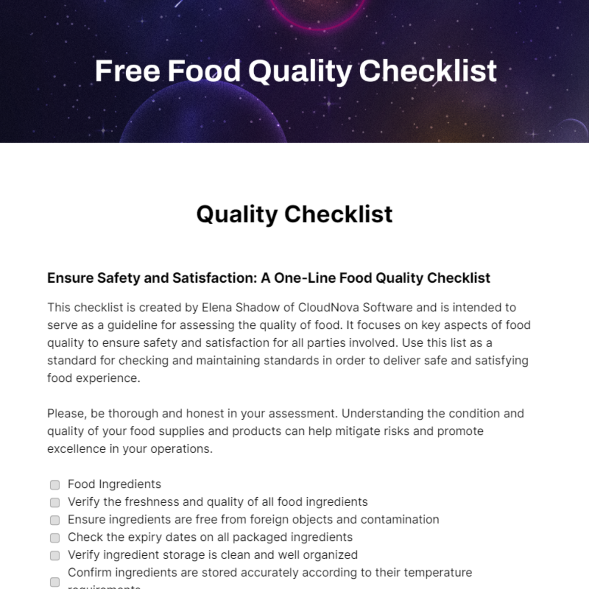 FREE Quality Checklist Templates & Examples Edit Online & Download