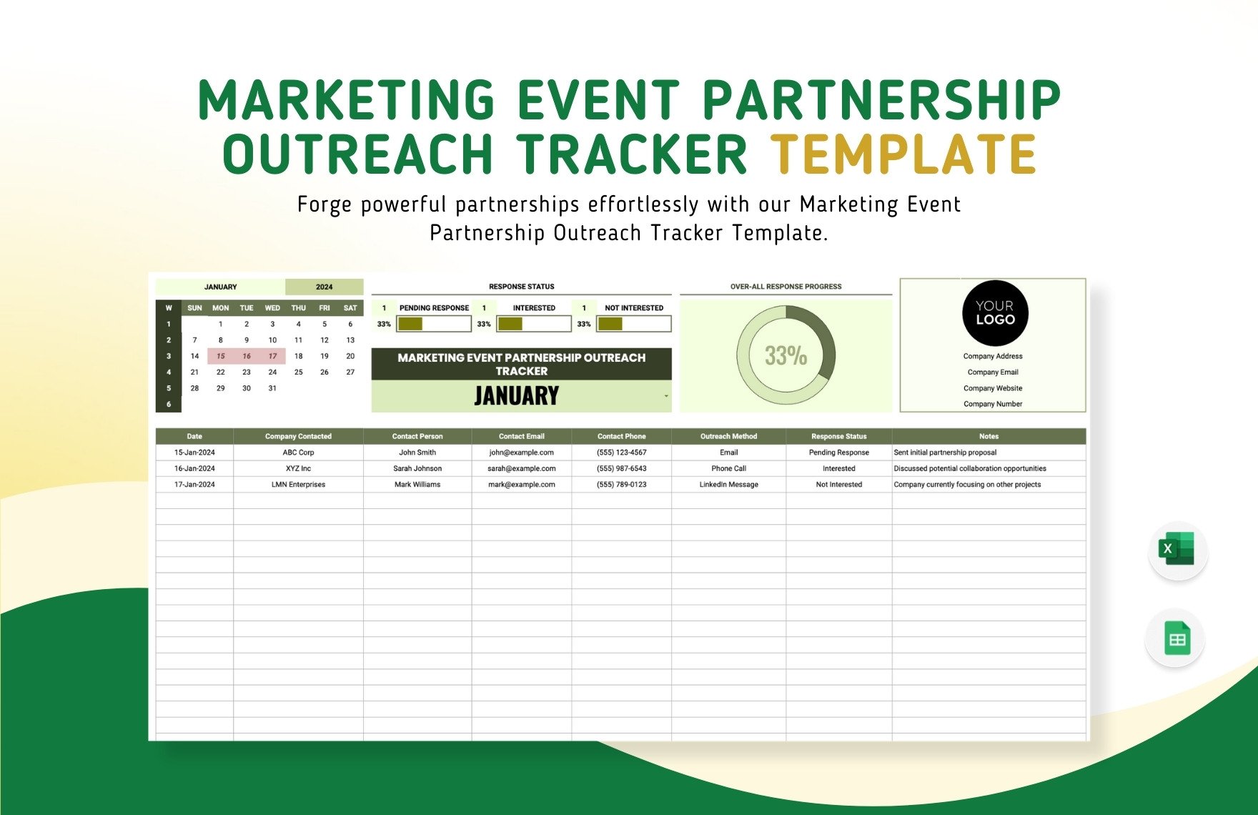 Marketing Event Partnership Outreach Tracker Template