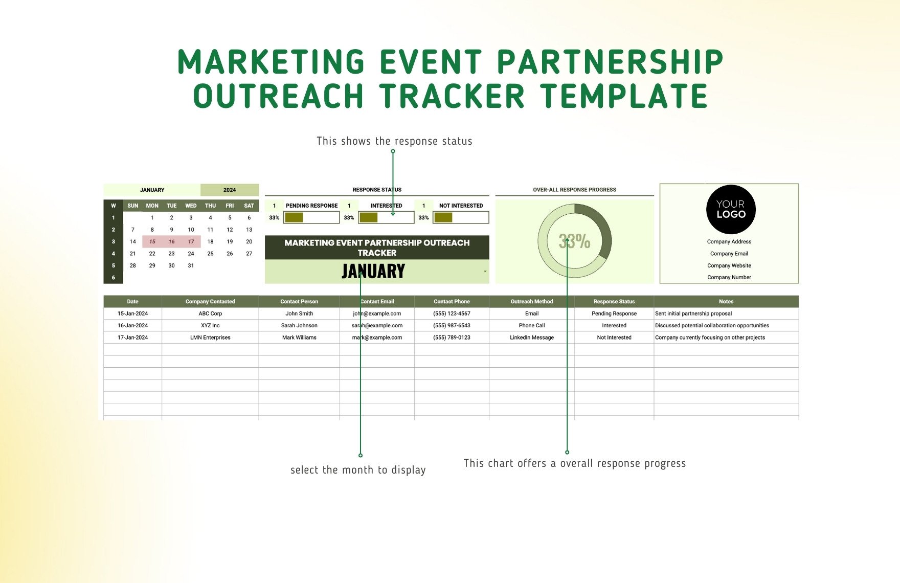 Marketing Event Partnership Outreach Tracker Template