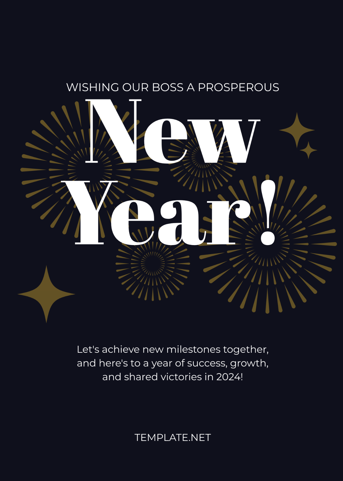 Free New Year Greeting for Boss Template