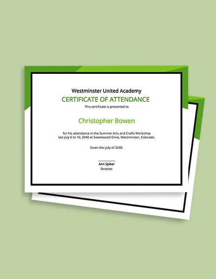 Workshop Attendance Certificate Template - Google Docs, Illustrator, Word, Apple Pages, PSD, Publisher