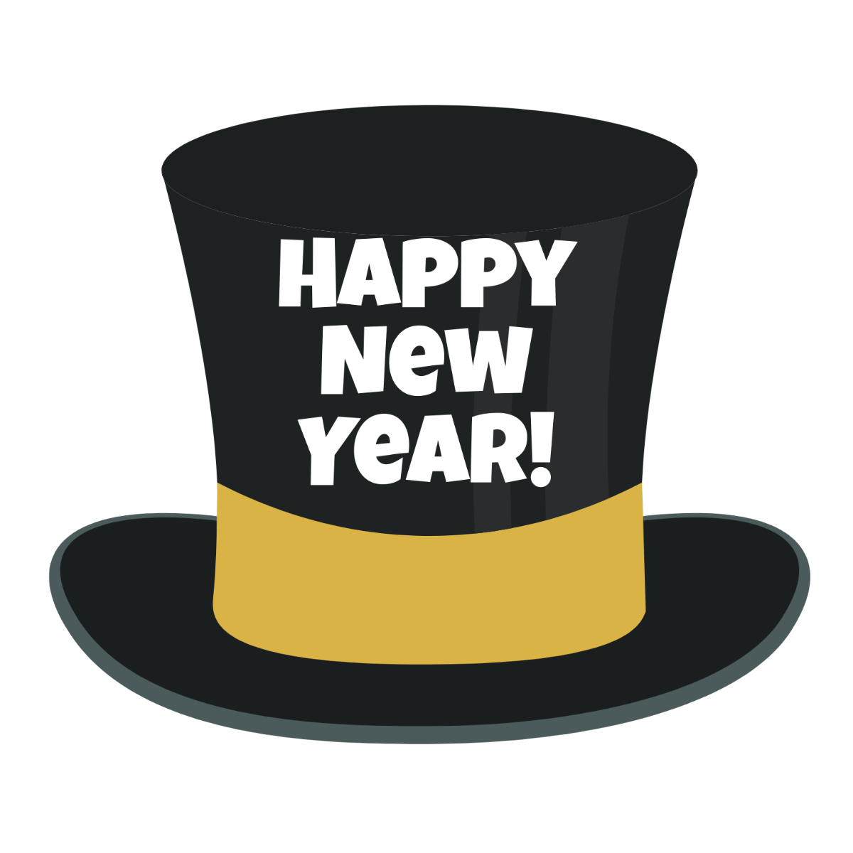 New Year Hat Clipart Template