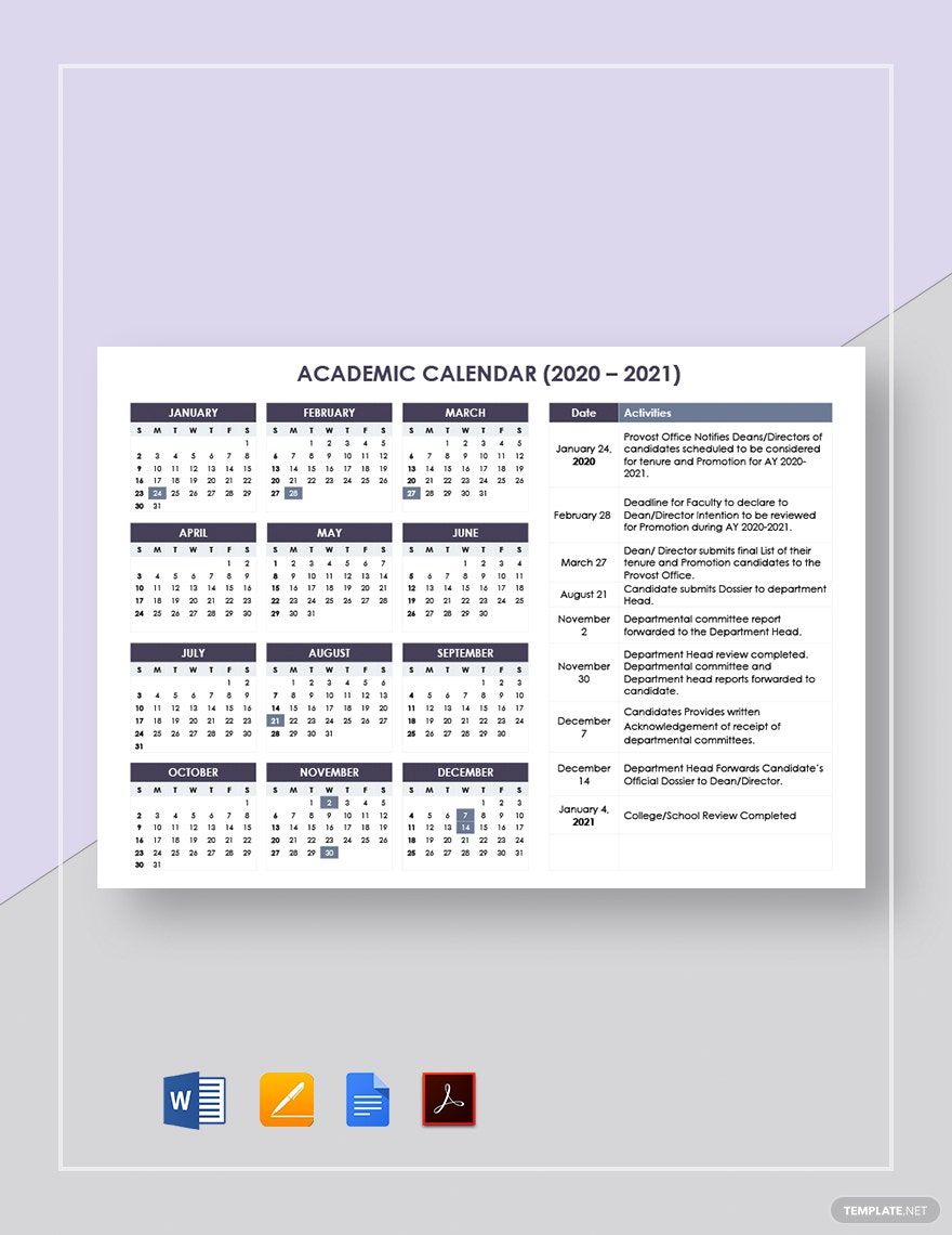 Editable Academic Calendar Template Download In Word Google Docs 