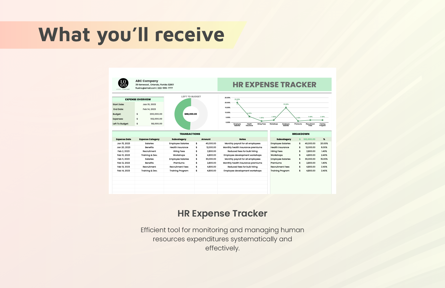HR Expense Tracker Template