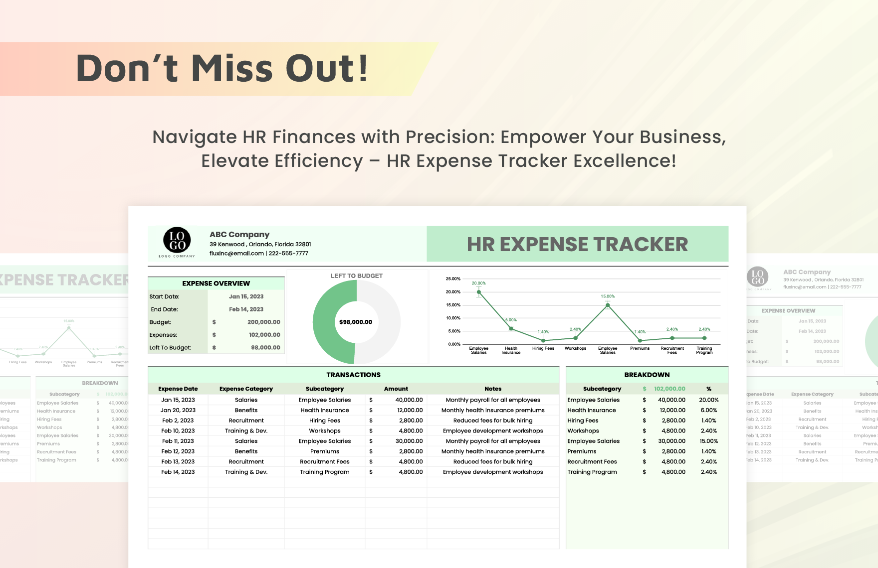 HR Expense Tracker Template