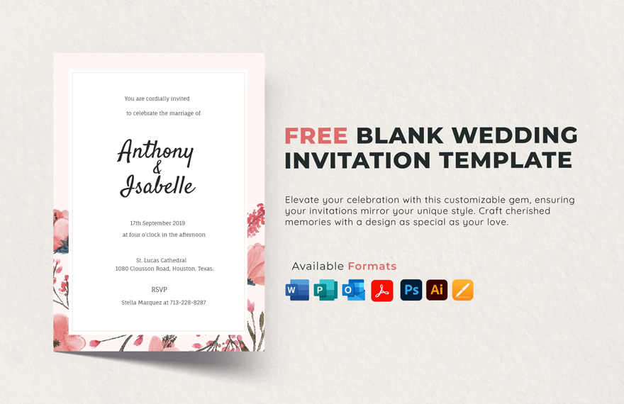 Wedding Invitation Template in Illustrator, Vector, Image