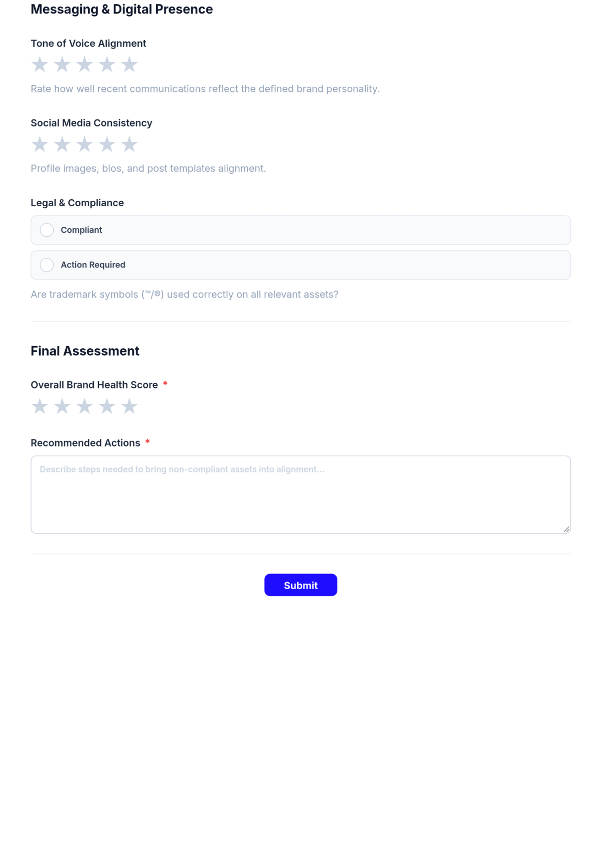 Free Brand Internal Audit Checklist Template & AI Maker Free Brand Internal Audit Checklist Template & AI Maker