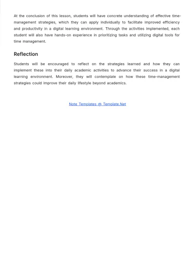 Free Lesson Note Template to Edit Online