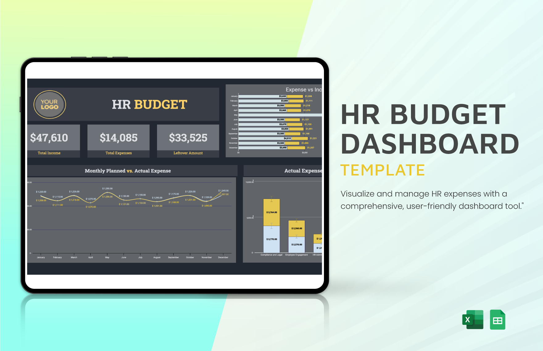 HR Budget Dashboard Template