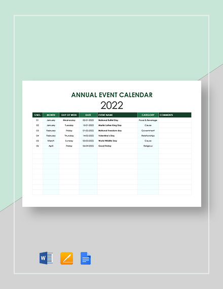 25+ Event Calendar Templates Free Samples, Examples Formats Download