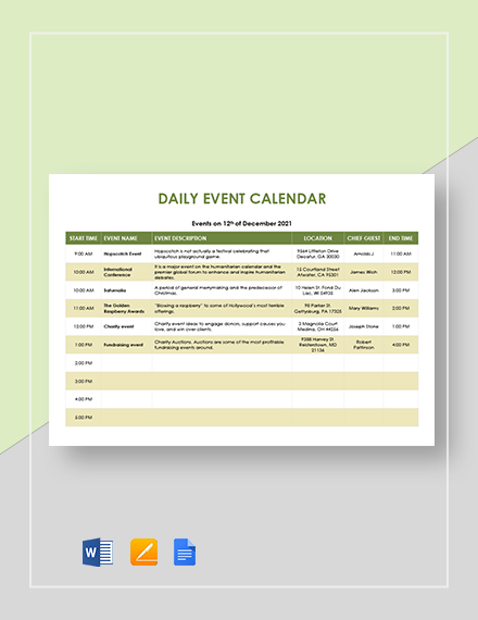 Event Calendar Template - 24+ Free Word, PDF Format Download