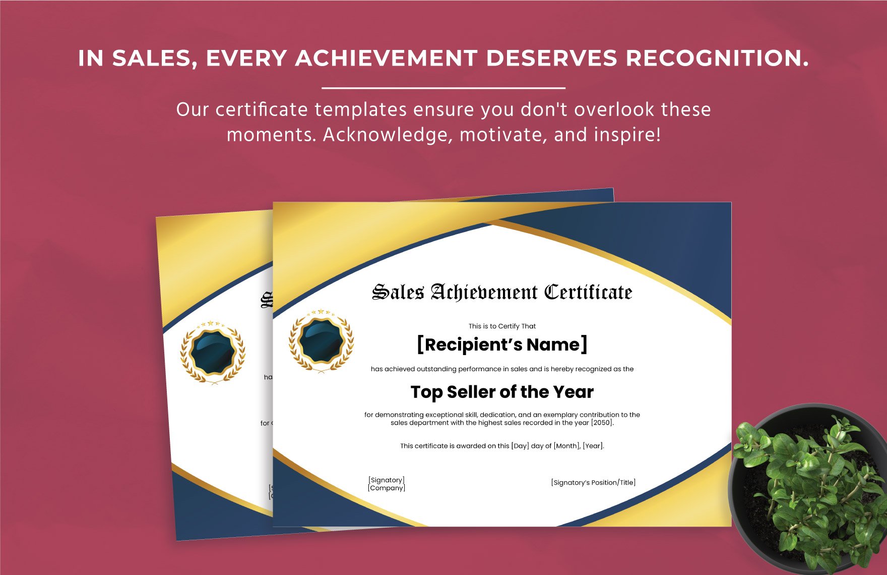 Sales Achievement Certificate Template