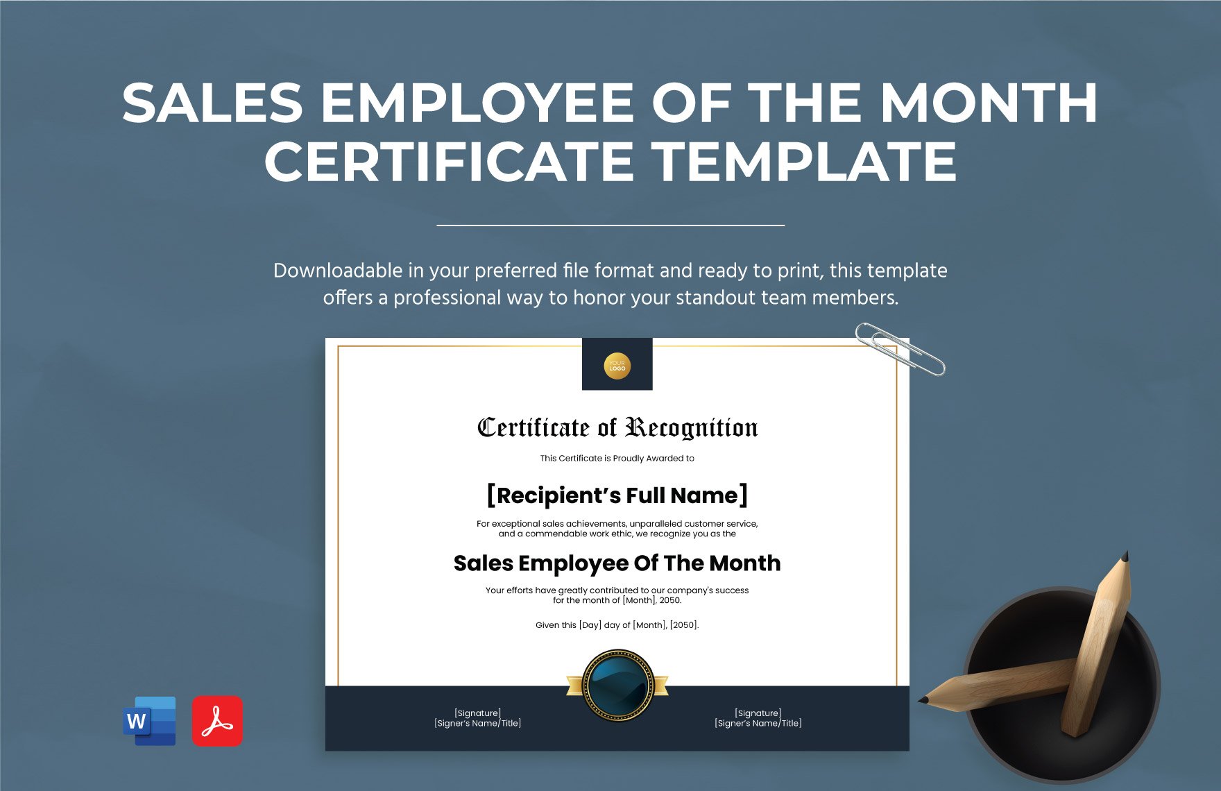 Sales Employee of the Month Certificate Template