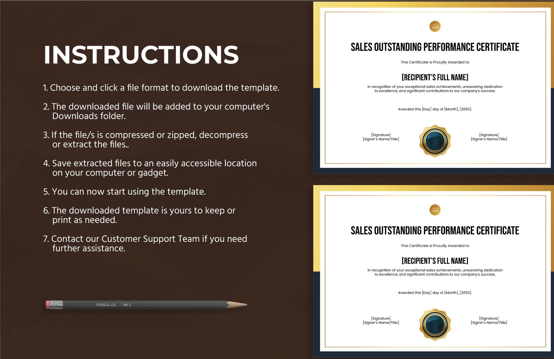 Sales Outstanding Performance Certificate Template